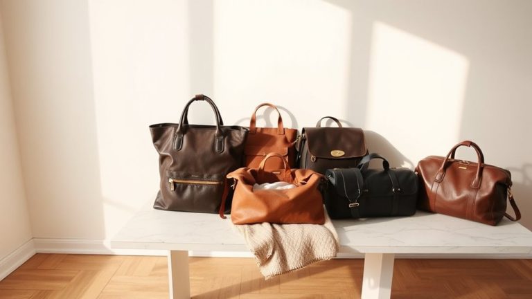 stylish functional leather diaper bags