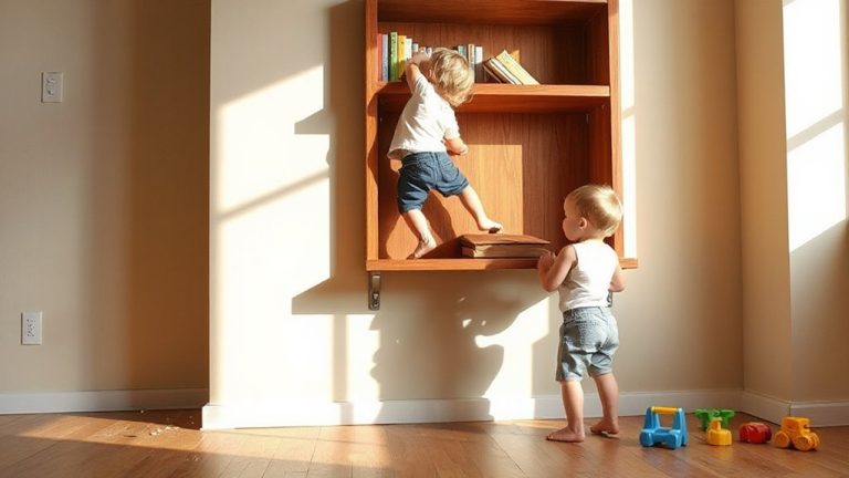 anchored bookshelf toddler climbing stability