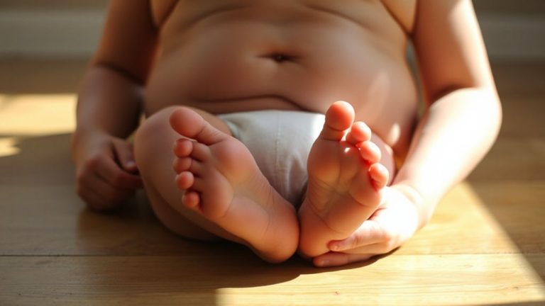 baby kicking to release wind