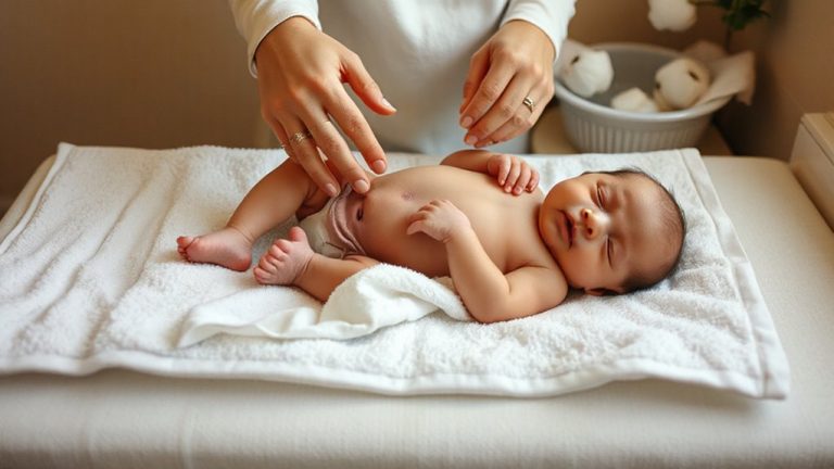 bathing newborn with bleeding stump