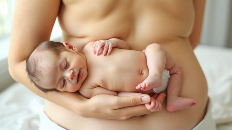 breastfeed baby avoiding stump contact