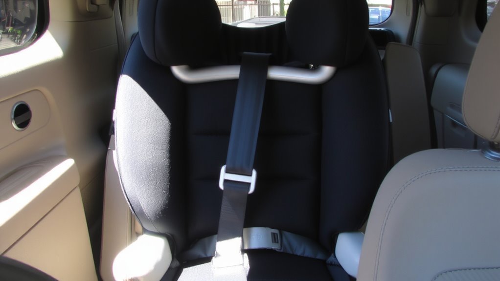 center rear facing install with seat belt