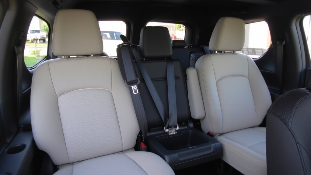 center seat with armrest clearance