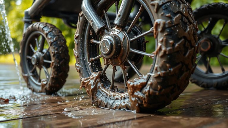 clean muddy stroller wheels thoroughly