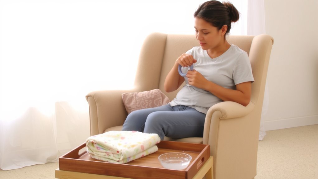 cold compresses and gum massage