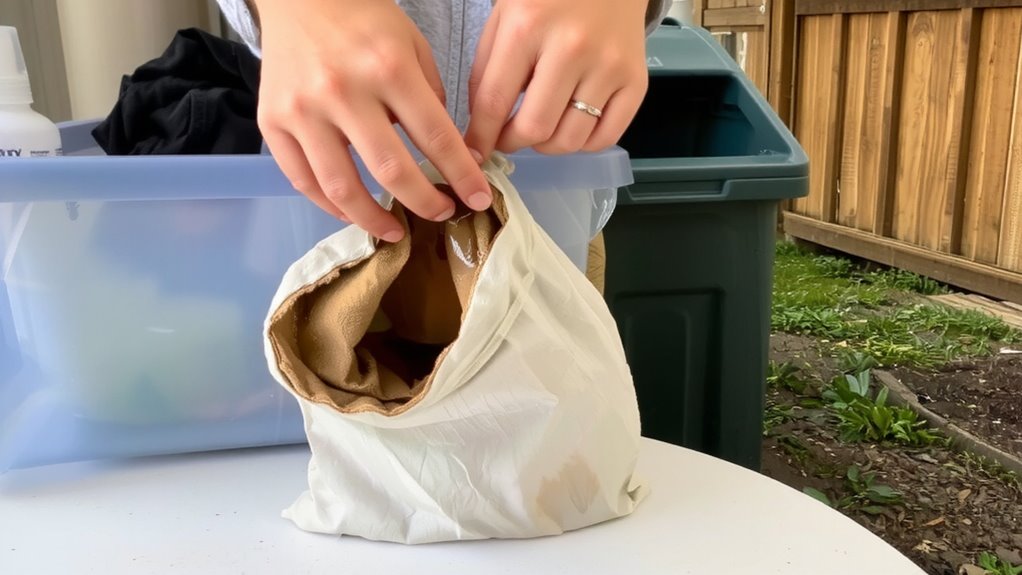 compost soiled cloths efficiently