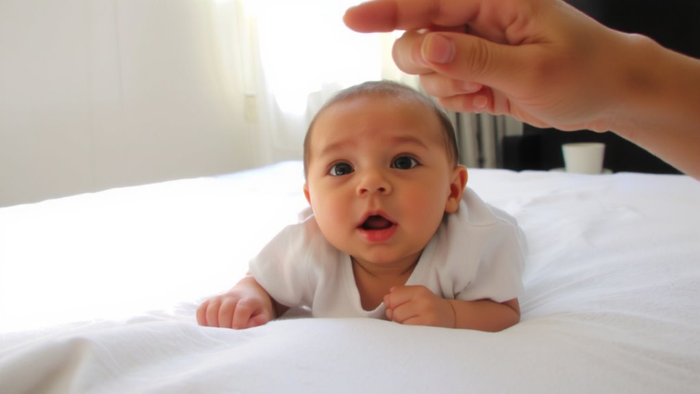 cooing eye contact responsive interaction vocal development