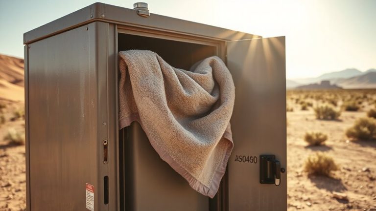 cooling towels behind panels