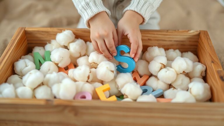 cotton ball alphabet sensory play