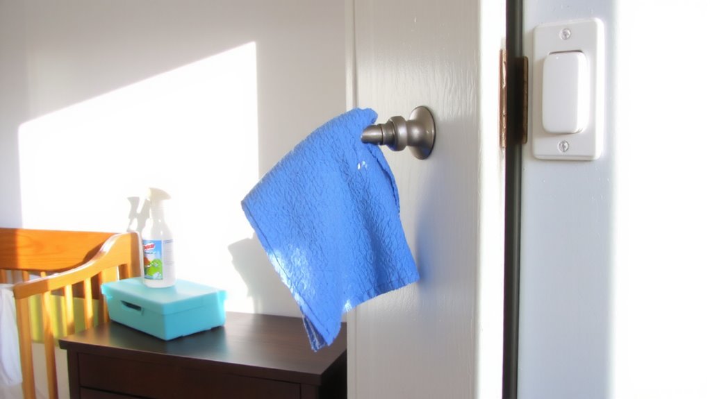 disinfect door handles daily