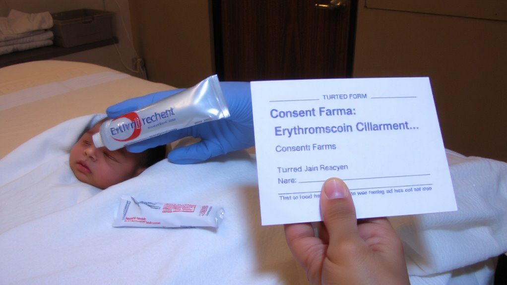 erythromycin ointment given routinely