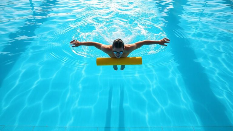 freestyle swimming with noodle support