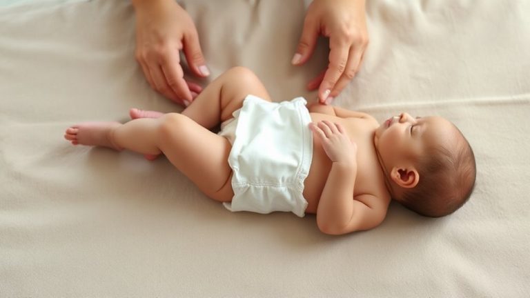 legs abducted during diaper change