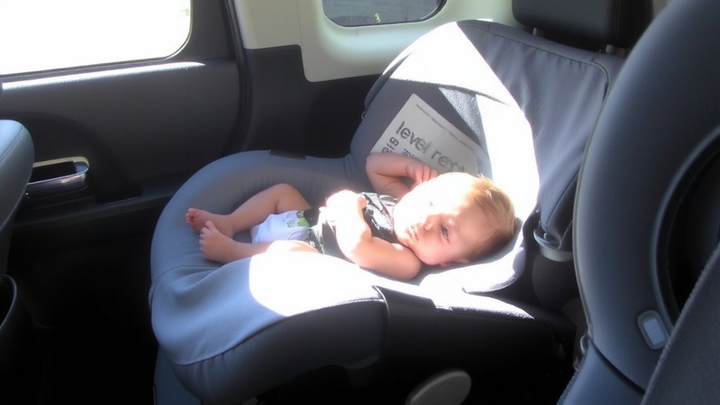 level line ensures proper recline