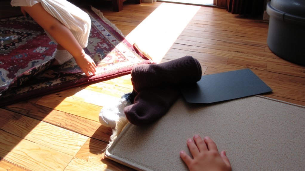 loose rugs cause toddler falls