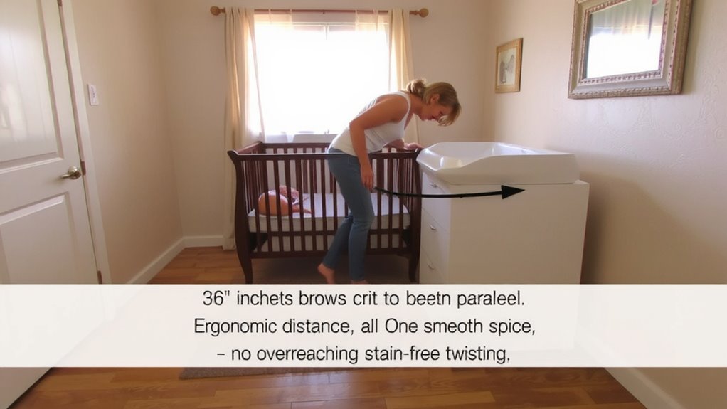 optimal crib and changer spacing