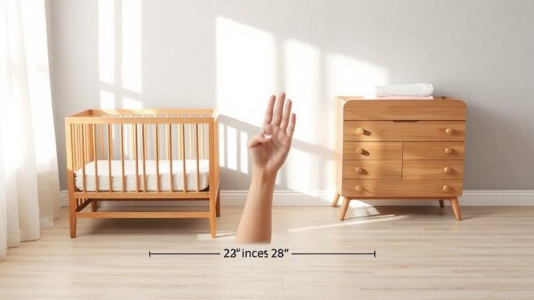 optimal crib changing table distance