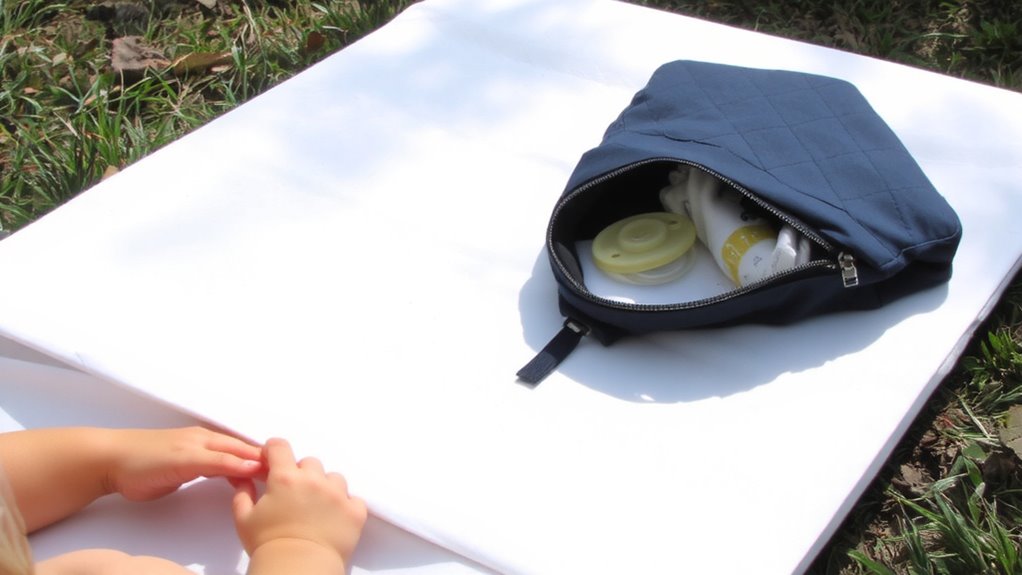 portable mat with pockets