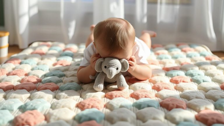 position baby on textured mat