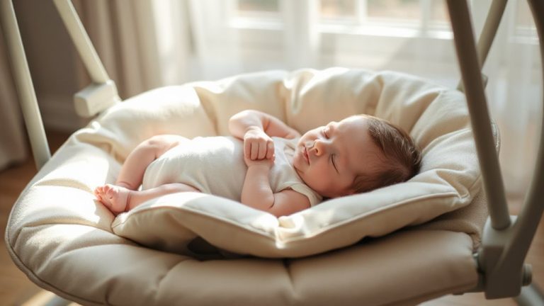 position baby securely in padded swing