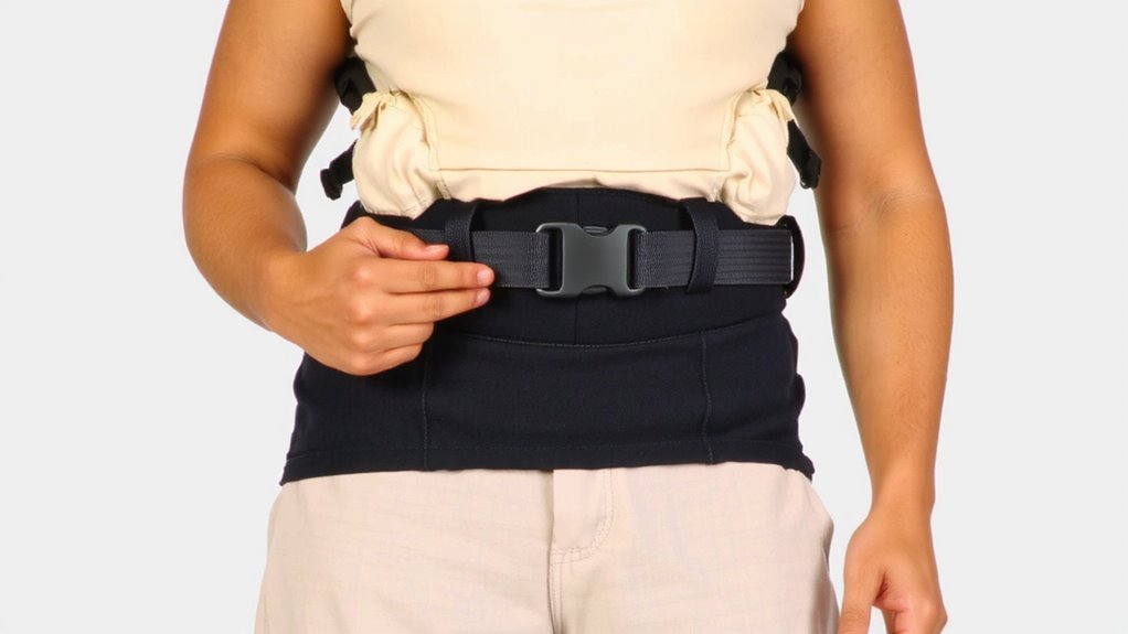 position belt above hips