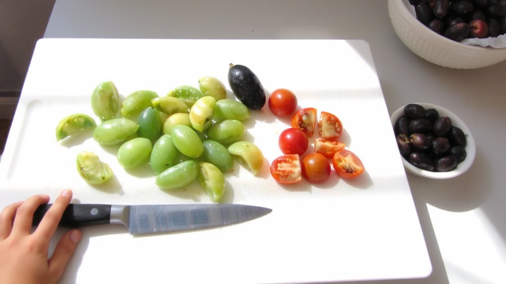quarter grapes lengthwise for safety