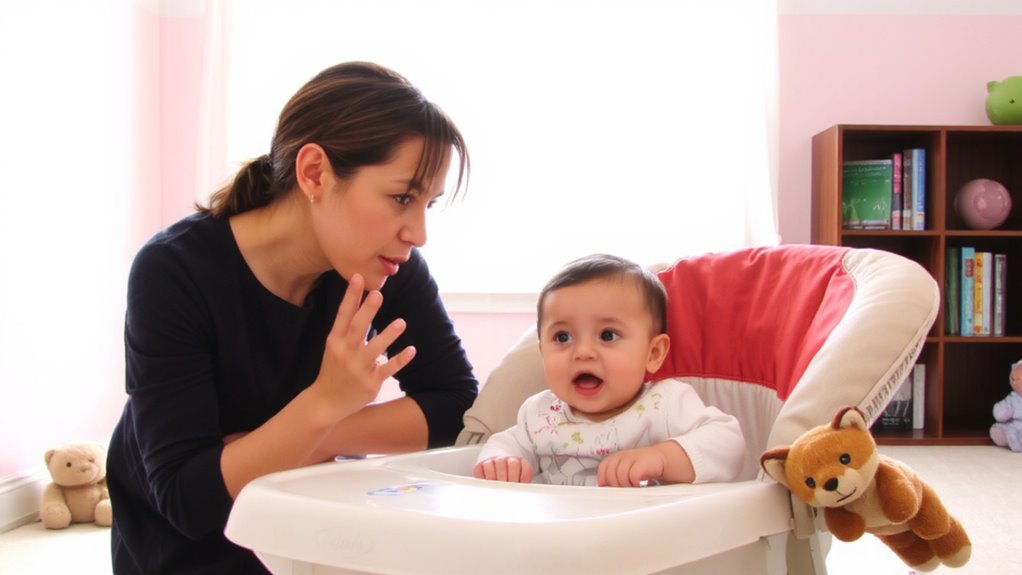 respond to baby babbles playfully