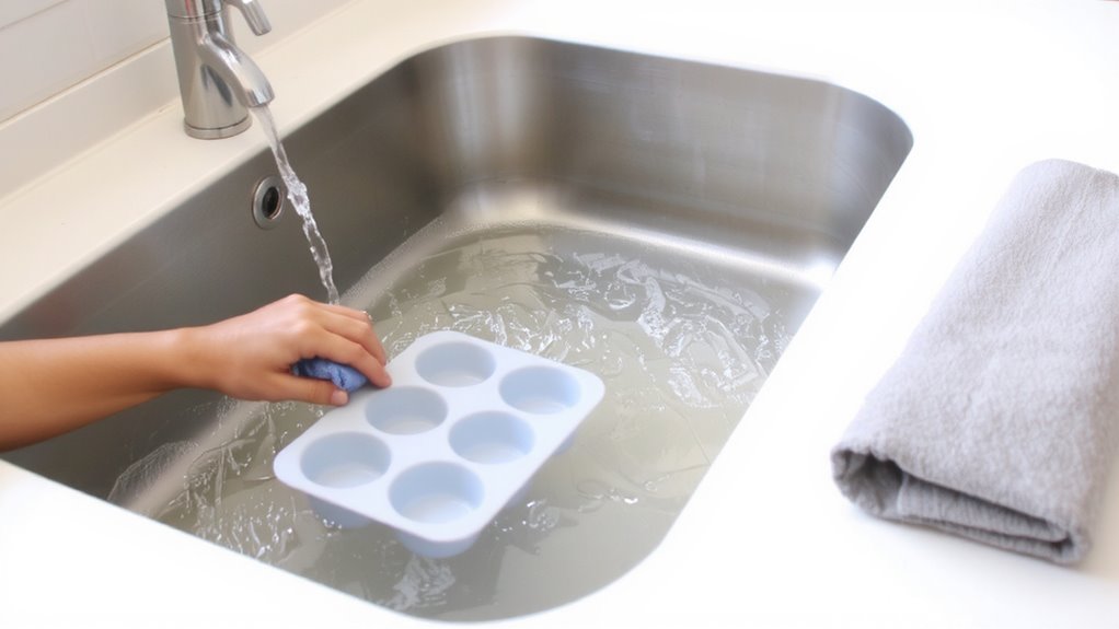 rinse trays immediately after use