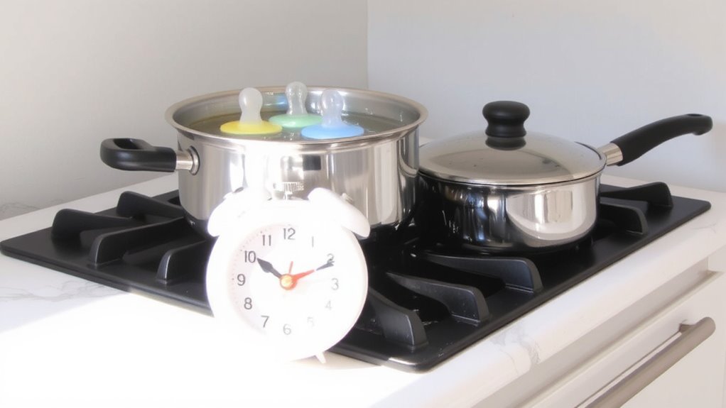 sanitize pacifiers less frequently