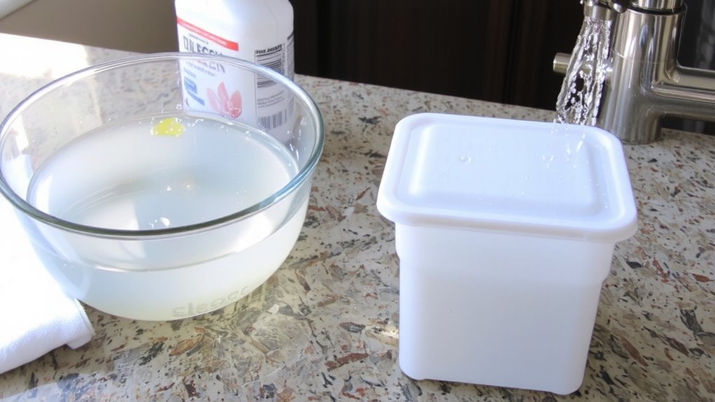 sanitize with vinegar or bleach