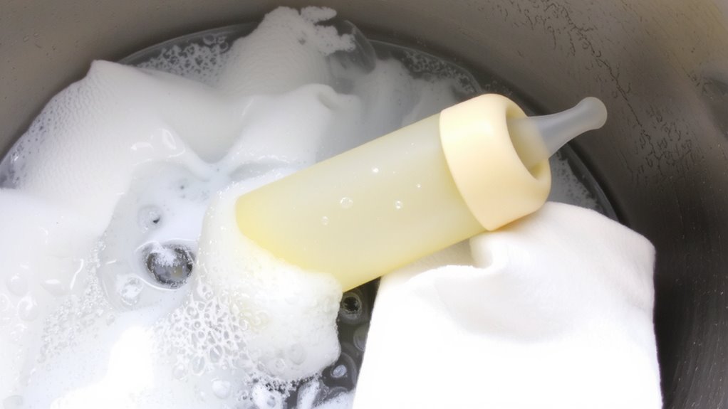 scrub with hot soapy water
