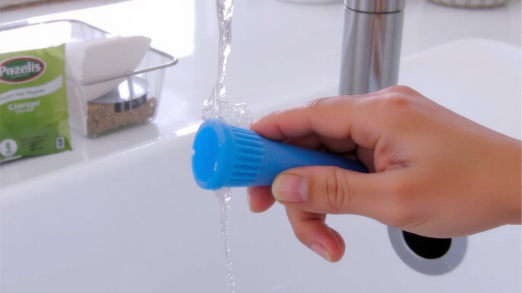scrub with soapy water