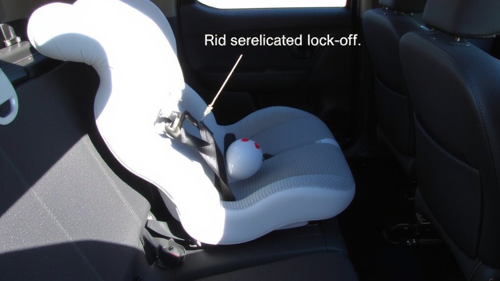 secure rear facing seat with lock off
