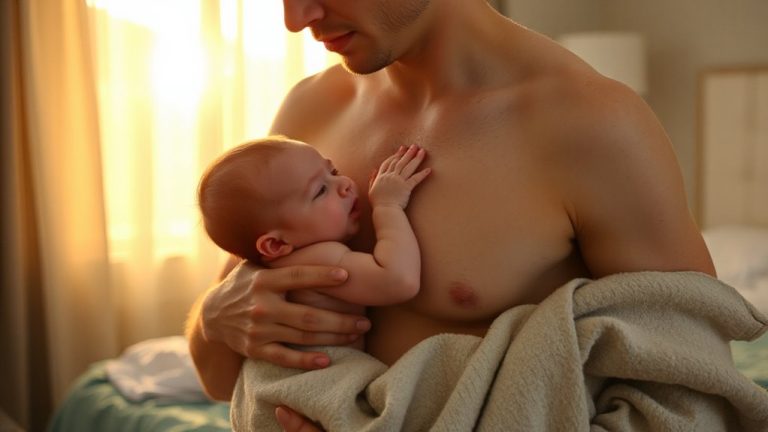 skin to skin soothes fussy babies