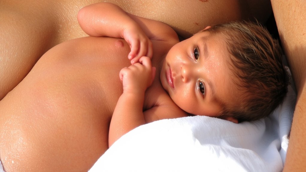 skin to skin stabilizes baby