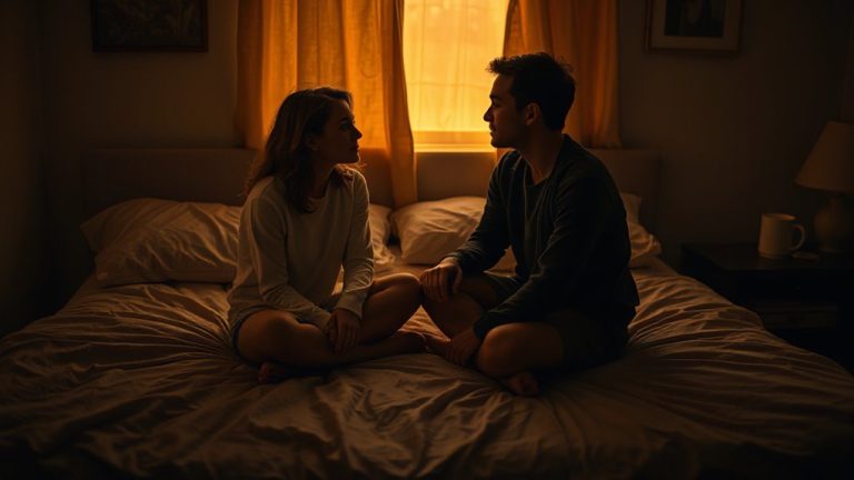 sleep routine with quiet eye contact
