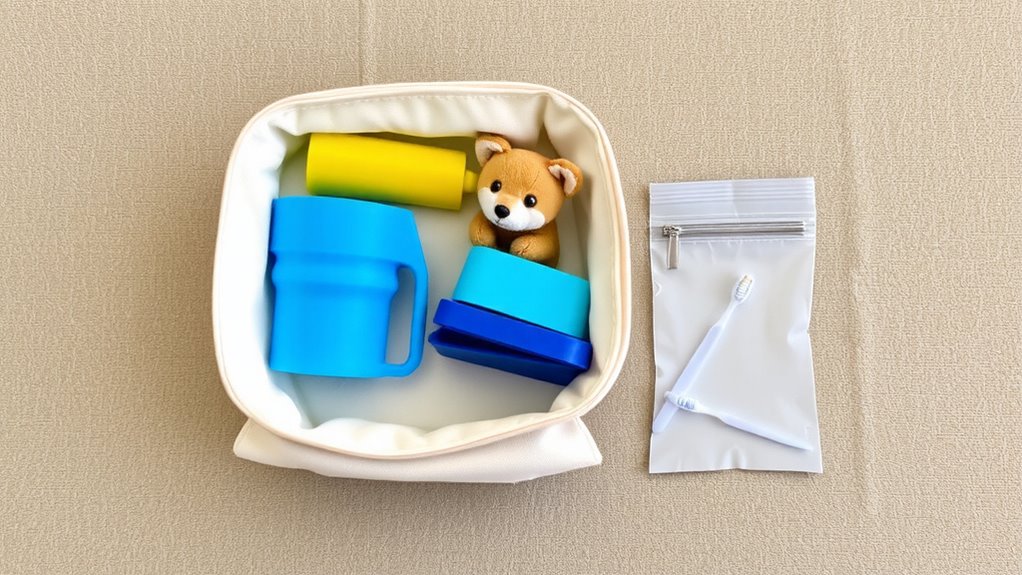 snacks and toys for travel