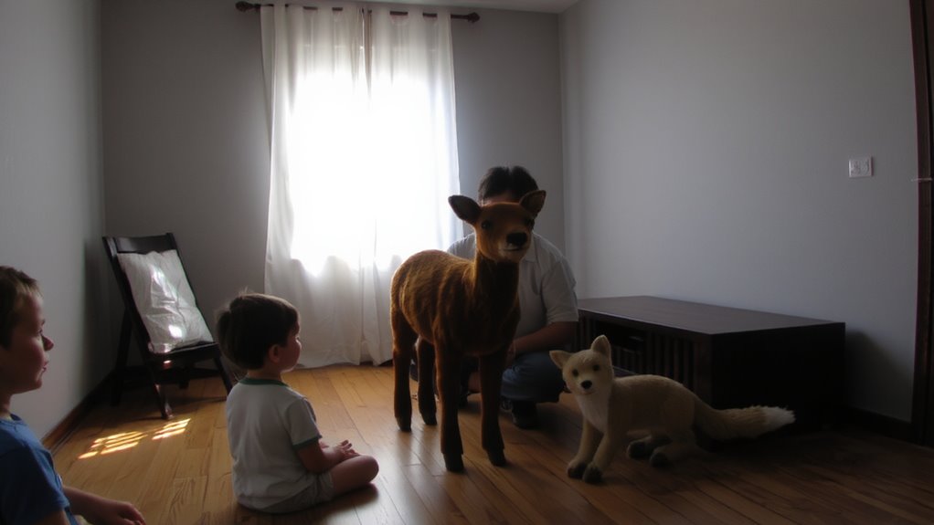 soft fabric animals in slow motion