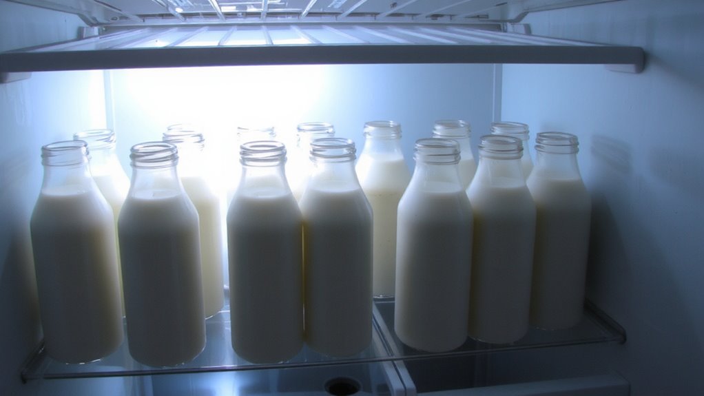 store breast milk on bottom shelf