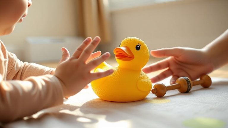 use toy sounds for babbling imitation