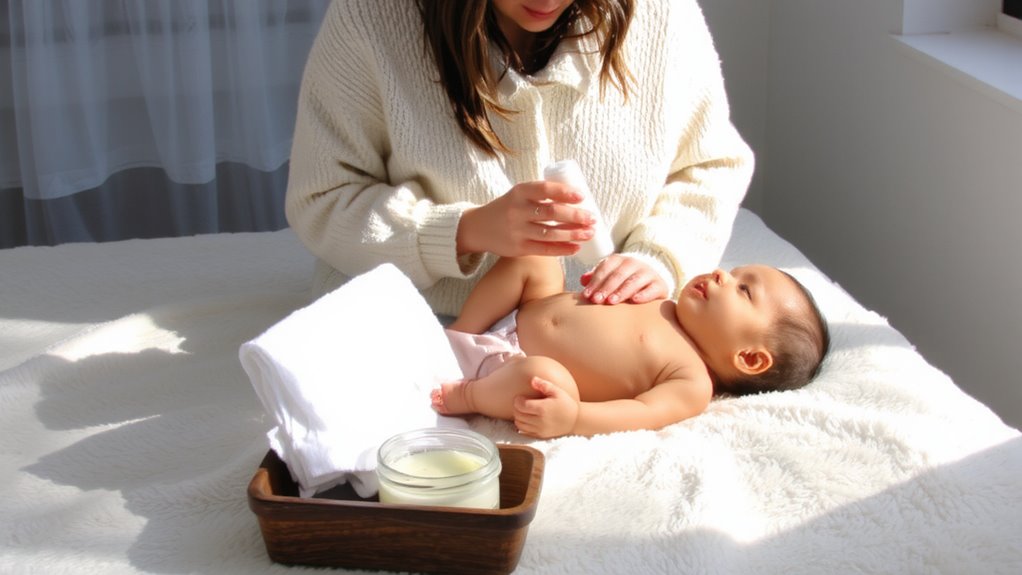 warm baths and massage