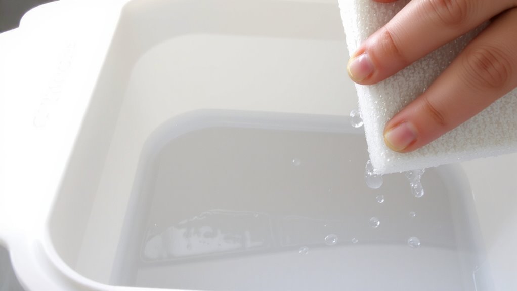 wash with warm soapy water